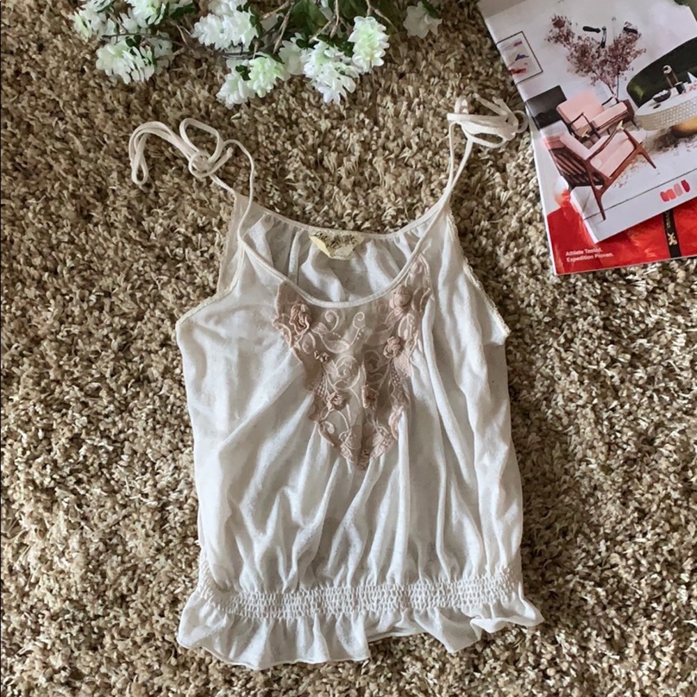 Free People - White Lace Tank